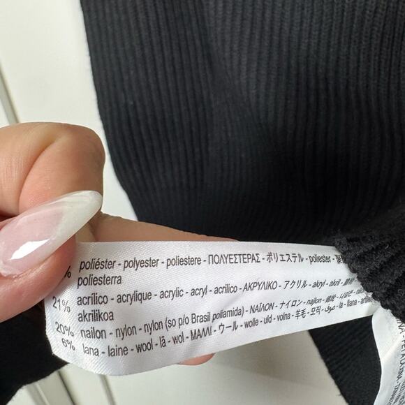 ZARA Oversized Rib Knit Sleeveless V-Neck Pullover Sweater Vest Black Size Small - Picture 5 of 7